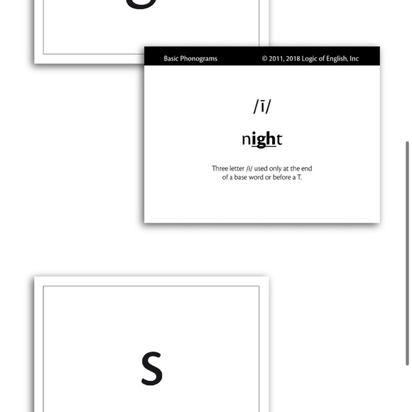 Basic Phonogram Flash Cards - White - Picture 2 of 4